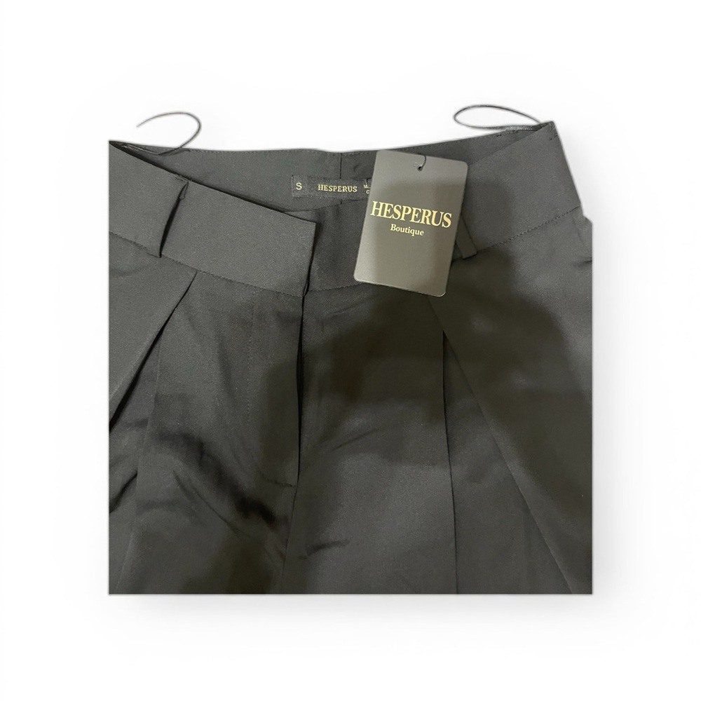 Quiet Luxury Wide Leg Trouser Pants Black High Rise NWT Small - Picture 4 of 14